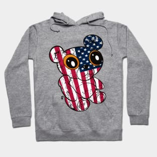 USA Flag Art Teddy Bear Hoodie